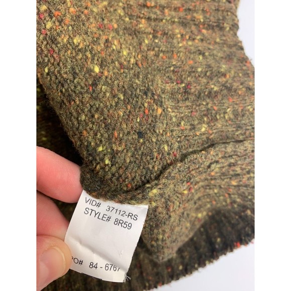 Orvis V Neck Sweater Lambswool Green Speckled Pattern Pullover Mens Size XXL - Picture 8 of 10